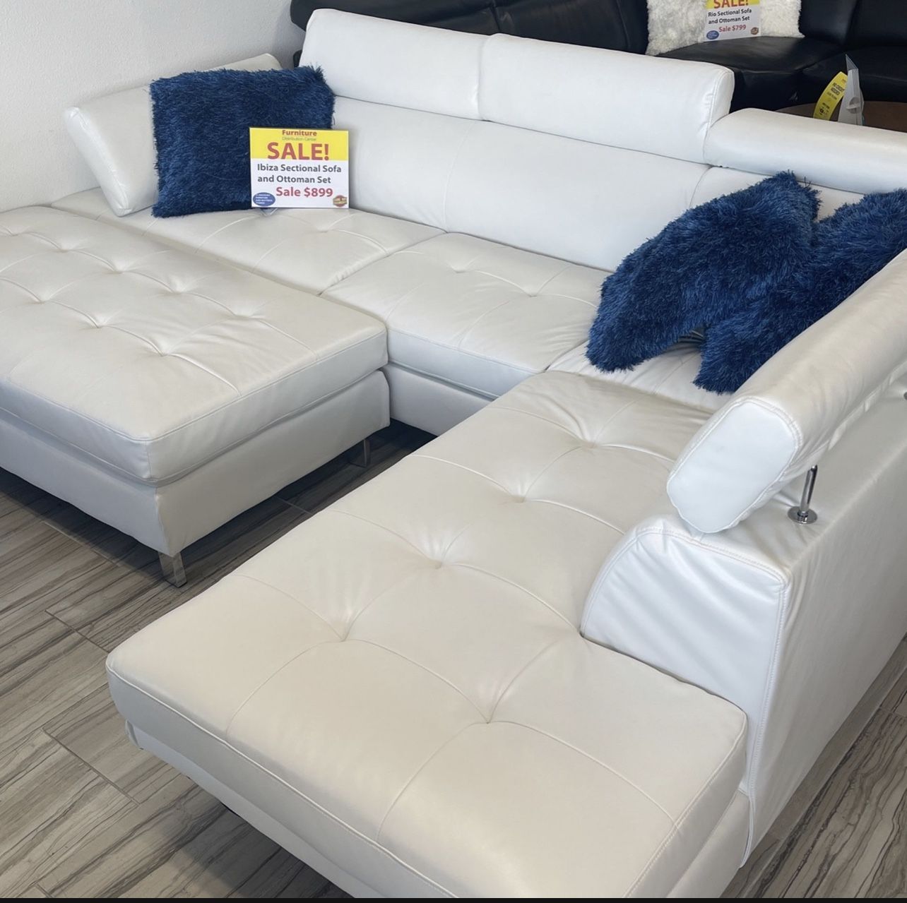 COMFY NEW IBIZA SECTIONAL SOFA AND OTTOMAN SET ON SALE ONLY $799. IN STOCK SAME DAY DELIVERY
