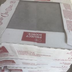 18 boxes, solid gray ceramic Tile 175 for everything pick up only near Jones and cactus 11 in each box