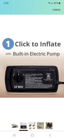 Ivation EZ-Bed Twin Air Mattress With Built-In Pump - Self-Inflating Blow Up Bed With Carry Bag, For Guests & Camping