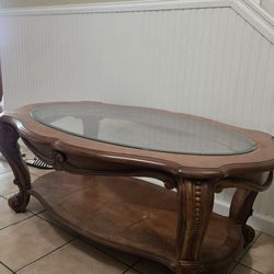 Solid Wood Side And Coffee Table