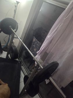 Squat rack & Weights & Barbell