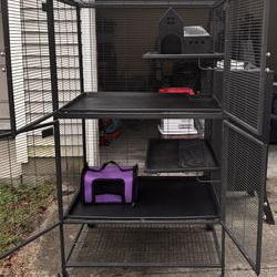 Large ‘Critter Nation’ Double-Unit Small Animal Cage & Supply Lot