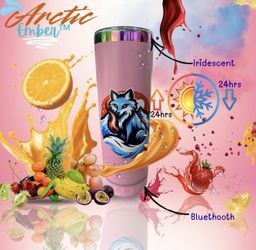 LIGHT PINK 20oz Bluetooth Stainless Steel Insulated Tumbler