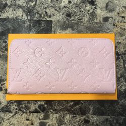 Pink Monogram Pattern Zippy Wallet 