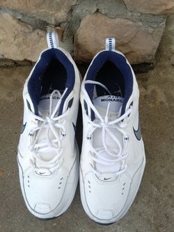 Nike Air Monarch White Navy Sneakers
