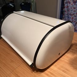 Bread box - White Steel Roll-top