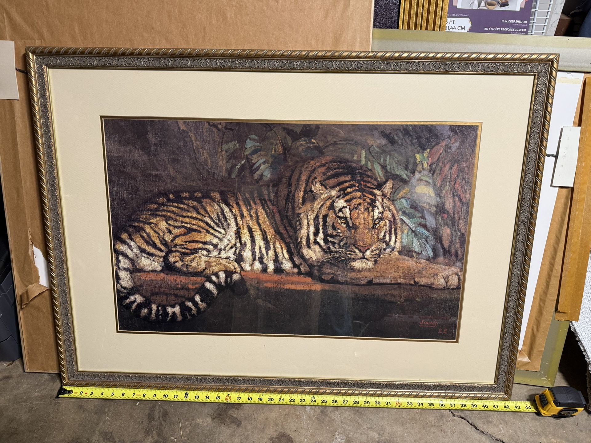Framed Tiger Wall Decor 42.5”x31”