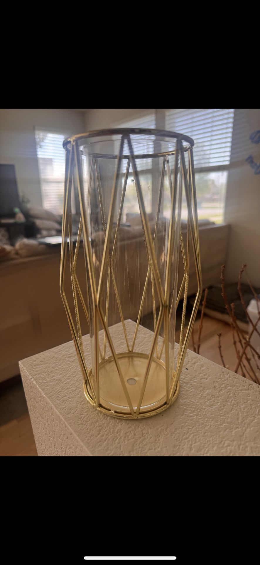 Hurricane Vases With Gold
