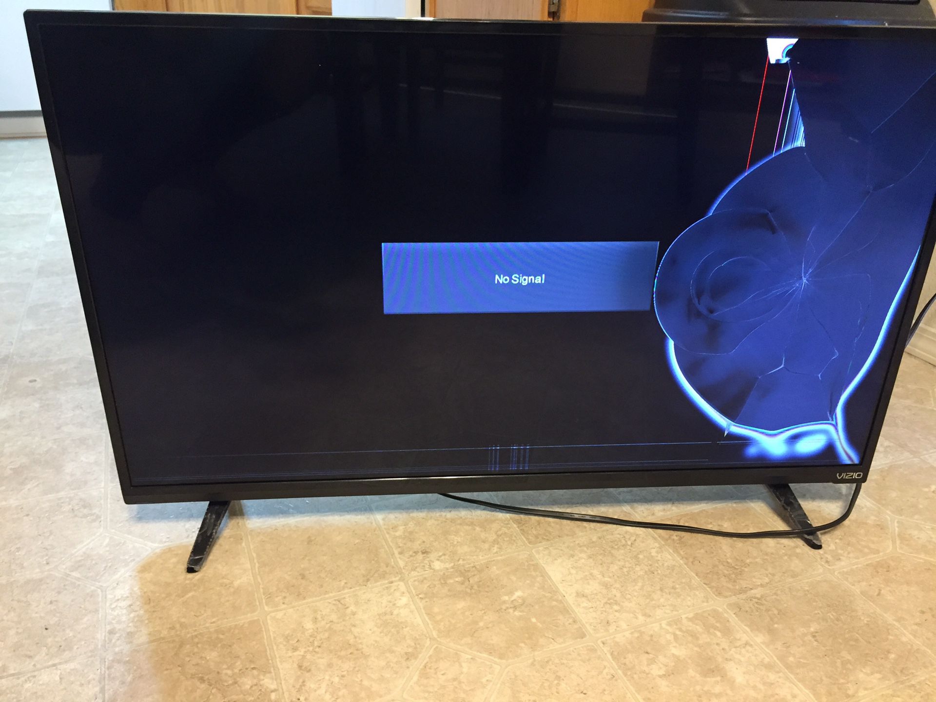 Tv with damaged screen