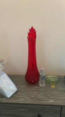 Le smith amberina flame swung vase mid century