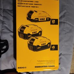 DeWalt Battery Set Three Pack New In Box