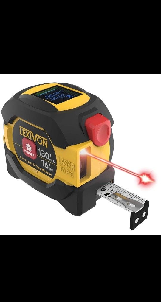 LEXIVON 2 in 1 Digital Laser Tape Measure 130Ft/40M Laser Distance Meter LX-201