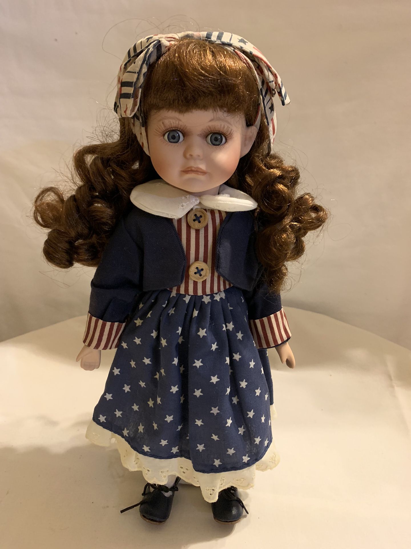 Beautiful VINTAGE 4th Of July Independence Dressed porcelain doll