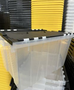 Clasp Heavy Duty Plastic Stackable Bin Organzier Container 12 Gallon Box