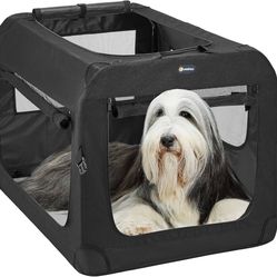 Veehoo Folding Soft Dog Crate, 40” Black, XXXL