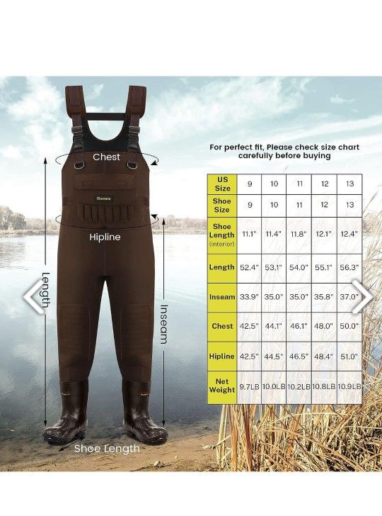 Size 10 Waders Open Box