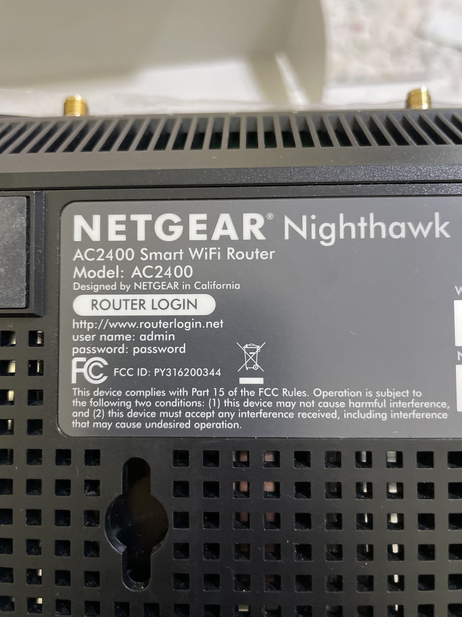Netgear AC 2400 Router, 5/2.4 GHz