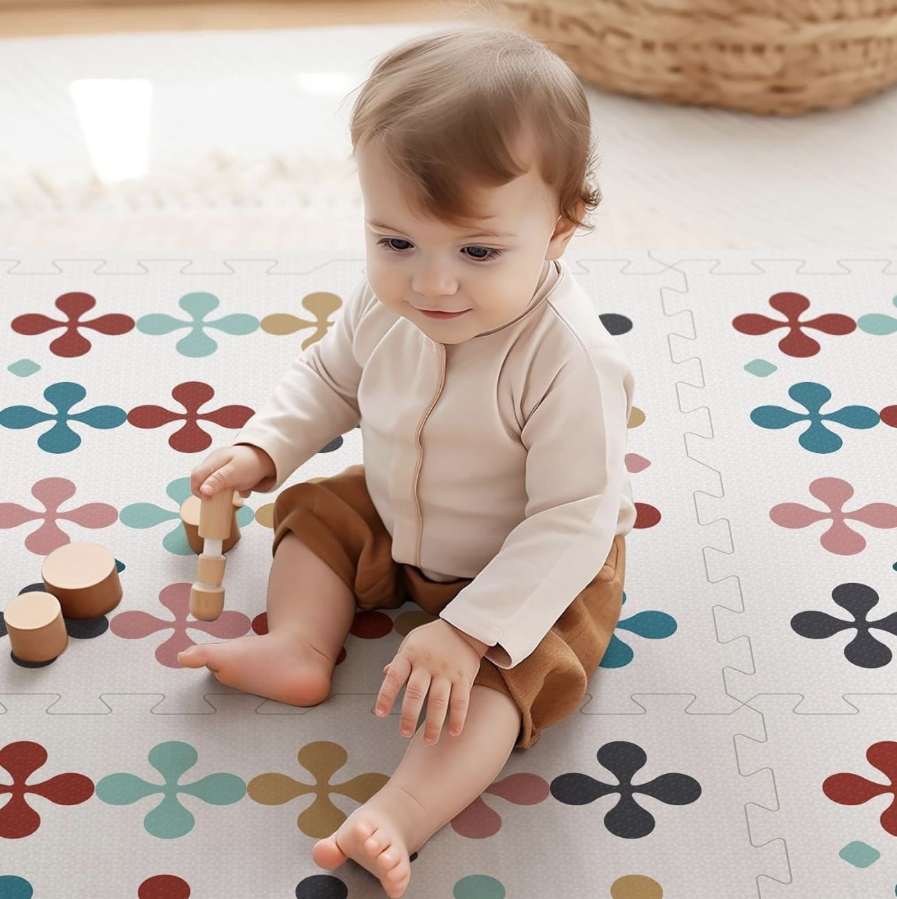 Baby Foam Play Mat, PIHLOG 70”x47” Floor Mats for Kids, Baby Crawling Mat for Baby with Interlocking Floor Tiles, Toddler Play Mat for Indoor and Outd