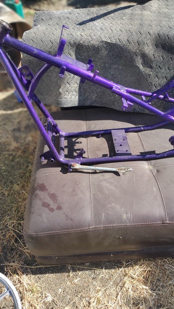 Plumb crazy powder coat chopper motorcycle frame and 50cc engine Arts & Crafts supplies