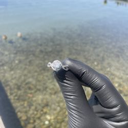 Fully iced out 1ct VVS1 Moissanite Engagement Ring