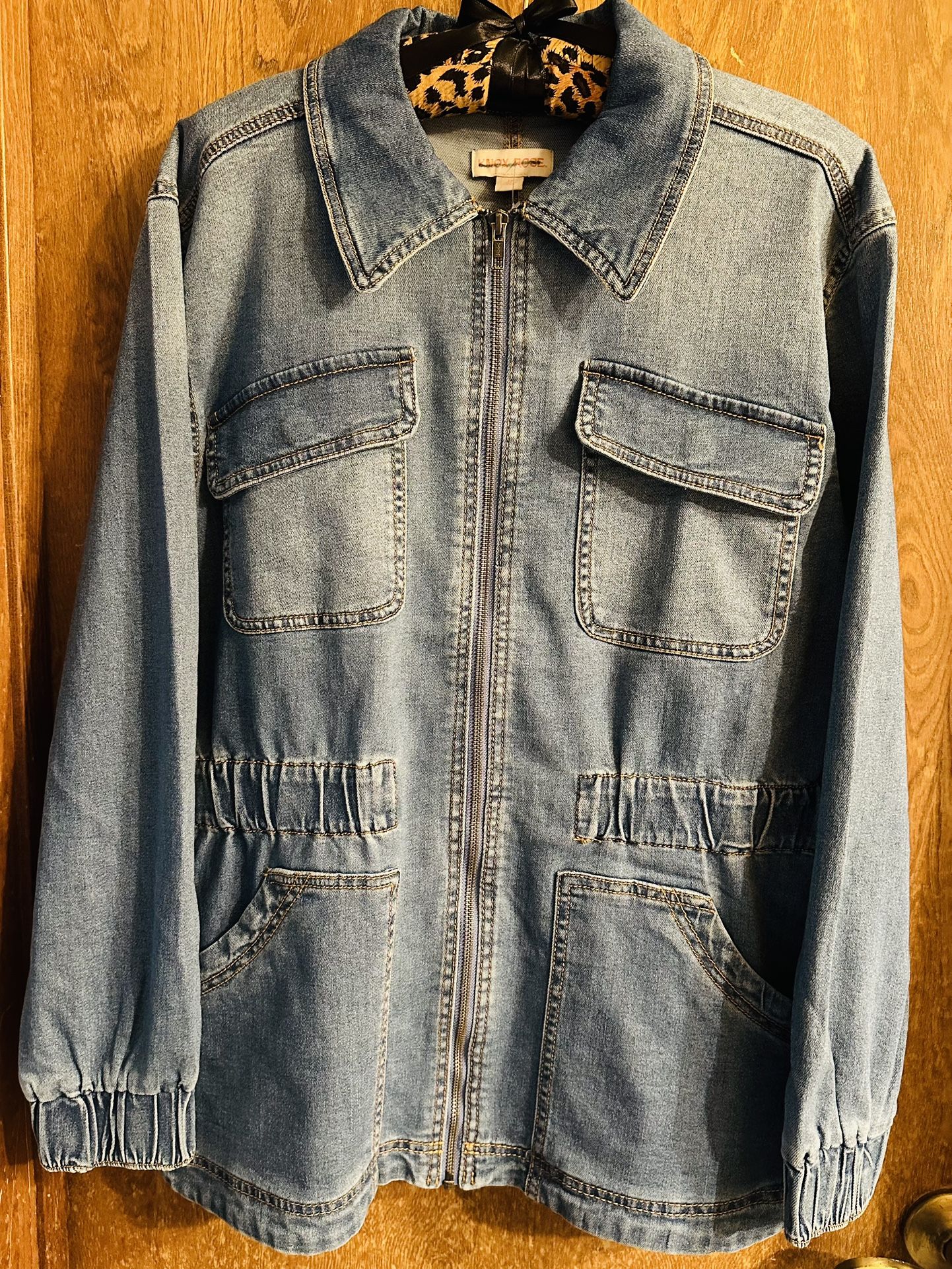 Knot Rose Denim Jacket Size M