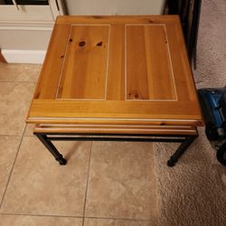Lamp Table/ Coffee Table Solid Wood & Metal