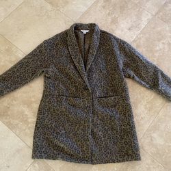 Old Navy Leopard Fleece Blazer 