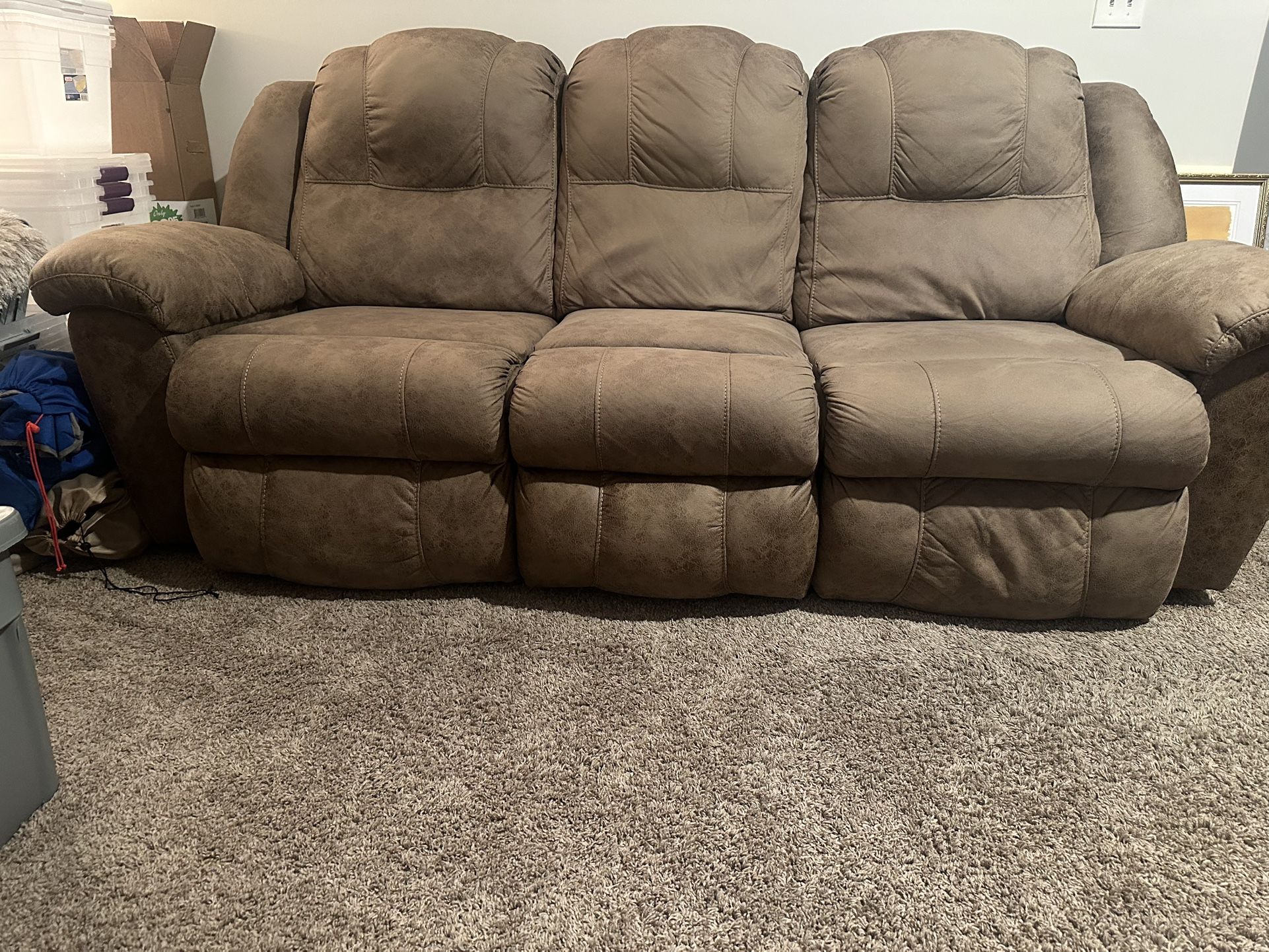 Moving, Recliner Couch And Recliner Chair For Sale