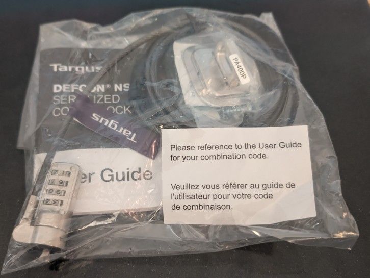 Targus DEFCON NSCL Serialized Combo Cable Lock for Laptop Computer