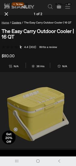 Stanley 16 quart cooler yellow the easy carry