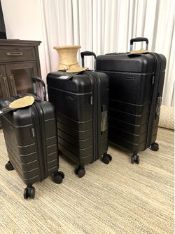 Champs Linen 3-Piece Luggage Set