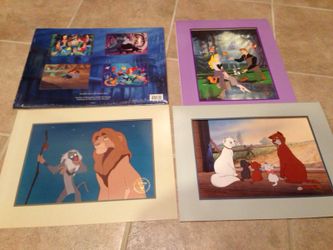 Four Disney lithographs