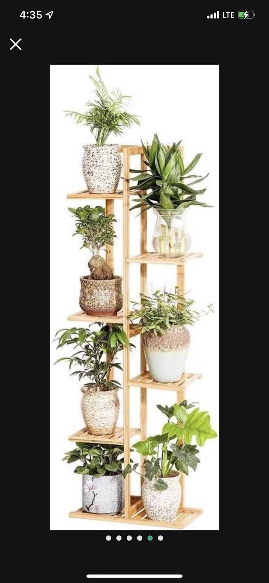 Brand New In Box BAMBOO TIER 6 POTTED PLANT STAND RACK