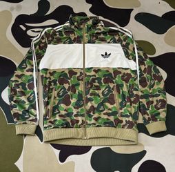 Authentic Adidas x BAPE camouflage track jacket.