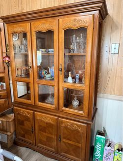 Vintage Oakwood China Cabinet