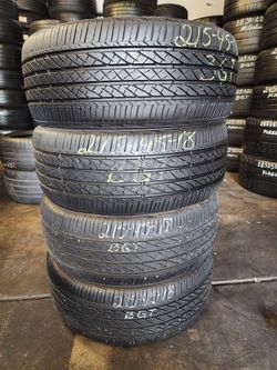 215 45R 18 BRIDGESTONE TURANZA EL440 TIRES 2154518 USED TIRES (SET) MOUNT BALANCE INCLUDED