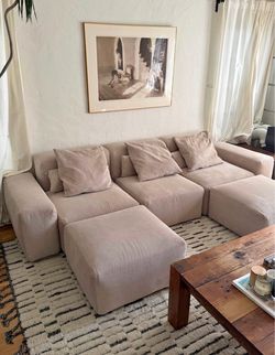 Rove concepts modular corduroy beige couch