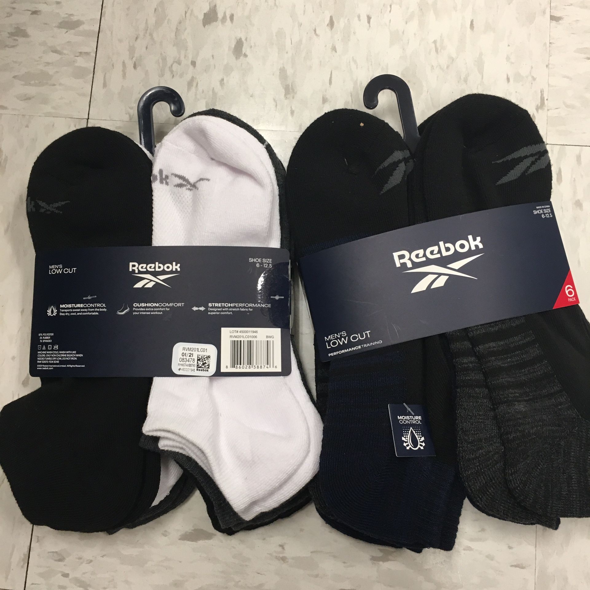 NWT Reebok Men’s Low Cut Socks 12 Pairs 