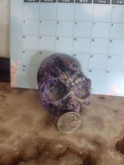 Russian Charoite Skull Carving