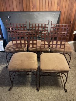 5 Cerise De Mai Chairs - Heavy Rod Iron Outdoor Or Dinning Table 