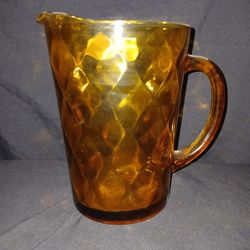 Amber Diamond Pattern Pitcher