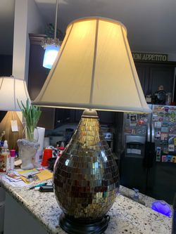 Mosaic Mirror Tile design Table Lamp