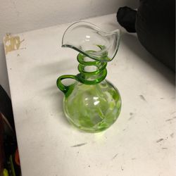 Vintage Blown Glass Vase Pitcher