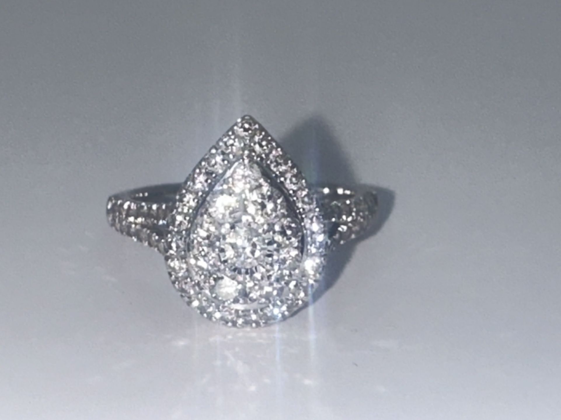 14k White Gold Natural Diamond Engagement Ring Size 6.25