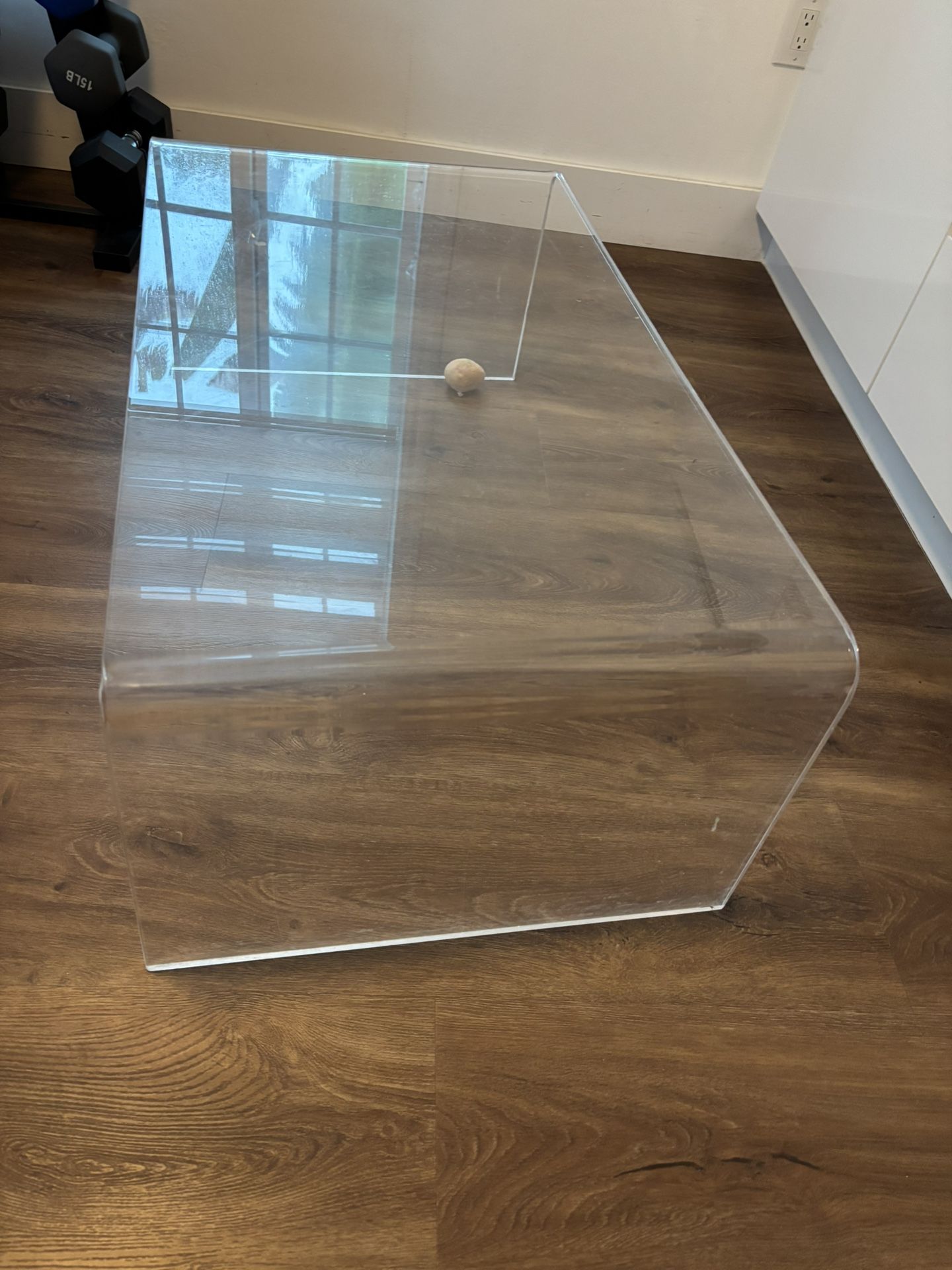 Crate And Barrel acrylic coffee table