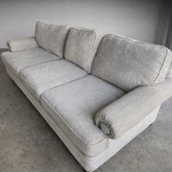 Beige Fabric 3 Cushion Sofa