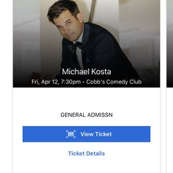 2 Tickets Cobbs Comedy 4/12 7:30pm