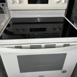 White Glass Top Stove