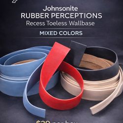 Johnsonite Rubber Perceptions Recess Toeless Wallbase 4-1/4" x 120’ x 3/8” MIXED COLORS