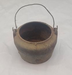 Vintage Small Heavy Rusty Cast Iron Cauldrin Pot